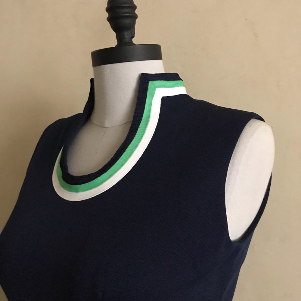 Stunning Vintage Leslie Fay Navy Knit Dress - Picture 6 of 12